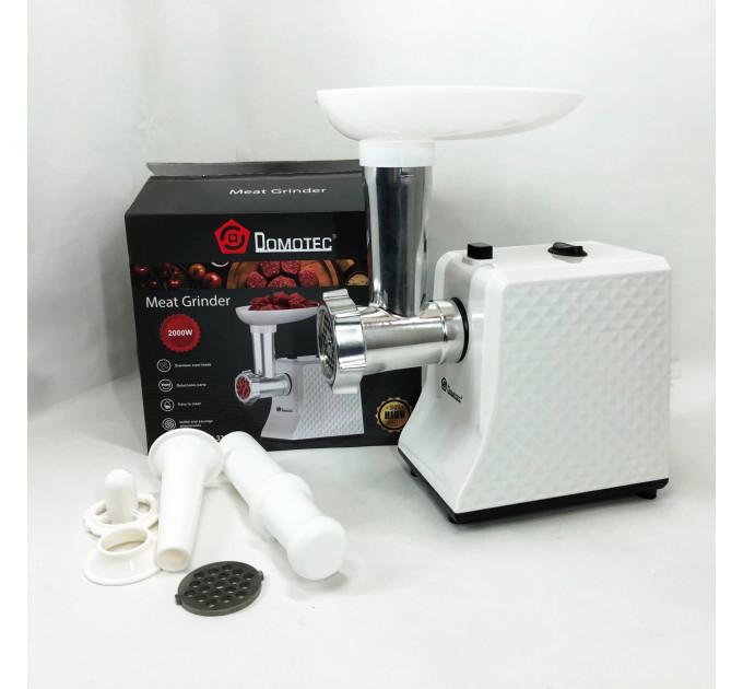 Электрическая Мясорубка Domotec R3391 2000W, Мощная компактная мясорубка для дома 3 в 1