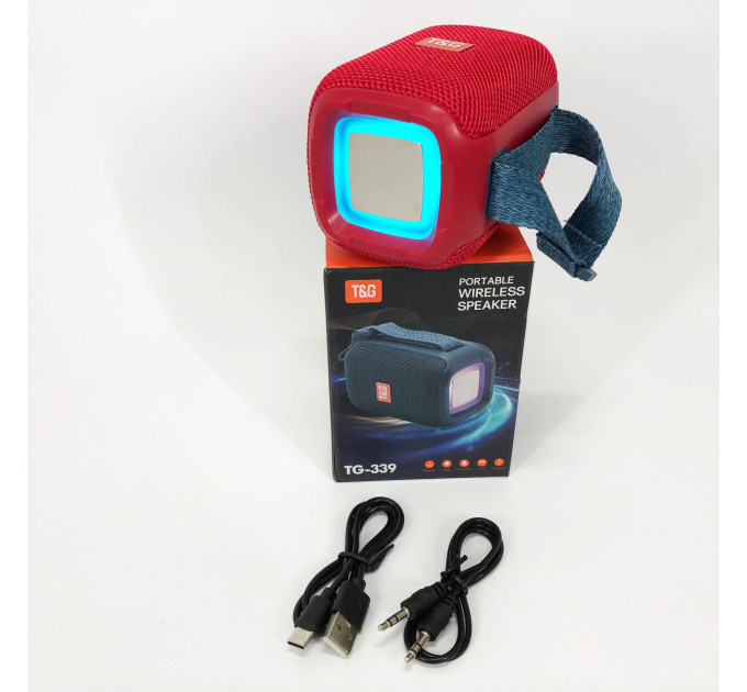 Портативна Bluetooth колонка TG339 5W з RGB підсвічуванням, Гучна блютуз колонка. Колір: червоний
