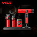 Набор VGR STEPLERSS RPO 4 IN 1 RED, машинка для стрижки, триммер, электробритва, фен