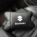 Набор кожаных подушек Suzuki с вышивкой логотипа + брелок в подарок для авто