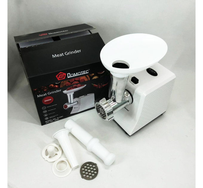 Электрическая Мясорубка Domotec R3391 2000W, Мощная компактная мясорубка для дома 3 в 1