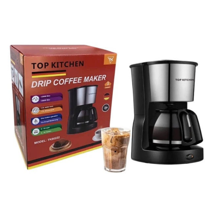 Кофеварка капельная с подогревом для дома и офиса Top Kitchen Tk00222 1.2л 1200Вт