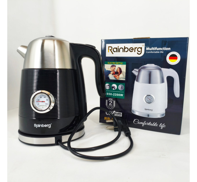 Чайник електричний з датчиком температури Rainberg RB-2314 Black