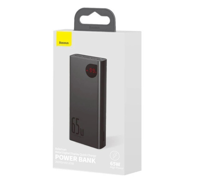 Павербанк 20000 mAh 65W для ноутбука зі швидкою зарядкою Power Bank Baseus Портативний зарядний пристрій