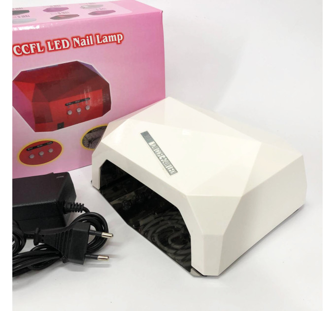 Сушилка для ногтей UV LAMP CCF+LED, Сушилка обычного ногтей, Портативная сушилка для ногтей. Цвет: белый
