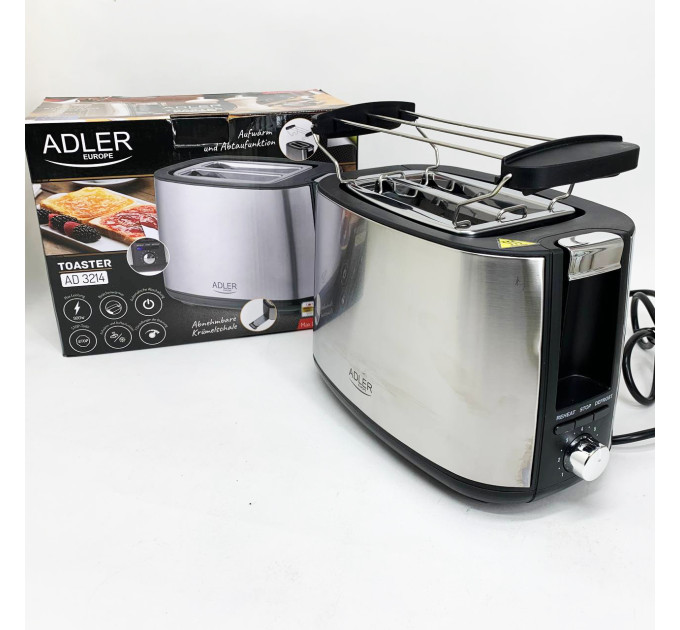 Тостер Adler AD 3214 900Вт 7 режимов обжаривания автоматическое отключение