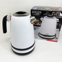Чайник металевий Adler AD 1295w 1.7л 1850Вт електричний з терморегулятором 40-100 °С White