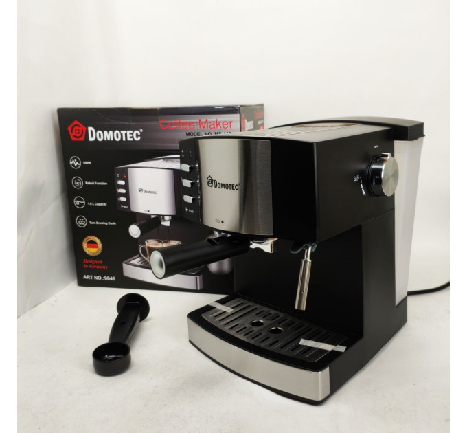 Рожкова кавомашина кавоварка Domotec MS-113 1.6л 15 Бар 850Вт