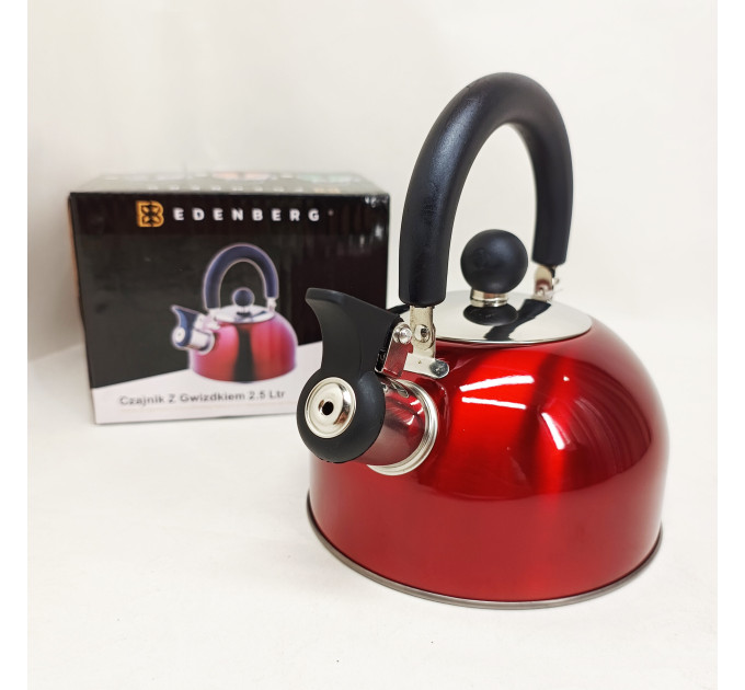 Чайник Edenberg EB-1346 із нержавіючої сталі зі свистком 2.5л Red