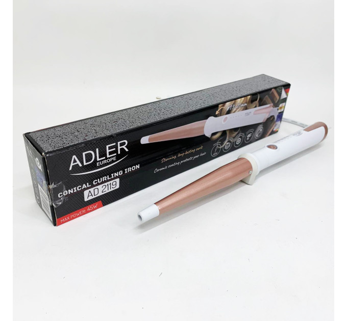 Плойка коническая Adler AD 2119 керамическое покрытие от 13 до 25 мм 45Вт