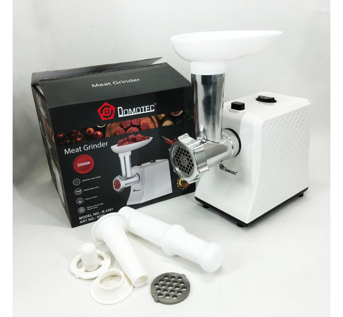 Электрическая Мясорубка Domotec R3391 2000W, Мощная компактная мясорубка для дома 3 в 1