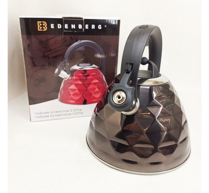 Чайник із свистком Edenberg EB-8821 з турбо індукційним дном 3л Black