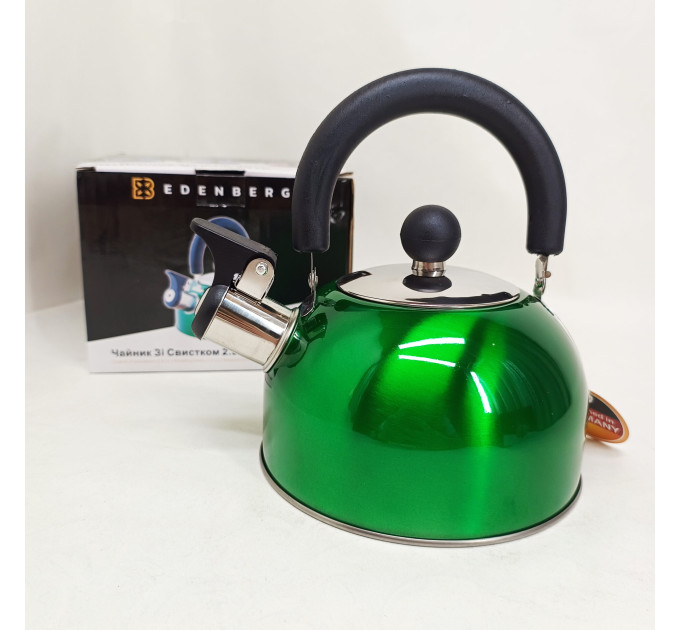 Чайник Edenberg EB-1346 із нержавіючої сталі зі свистком 2.5л Green