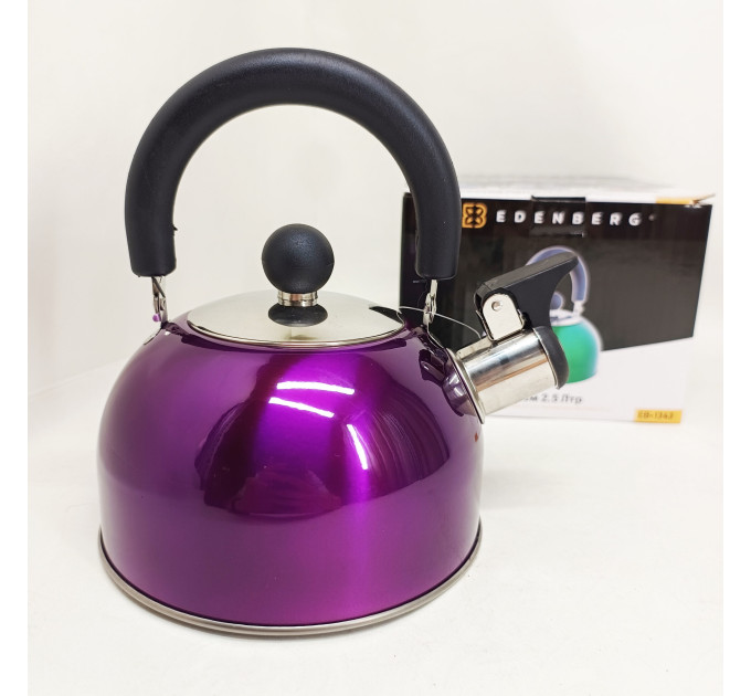 Чайник Edenberg EB-1346 із нержавіючої сталі зі свистком 2.5л Purple