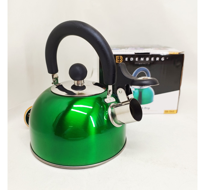 Чайник Edenberg EB-1346 із нержавіючої сталі зі свистком 2.5л Green