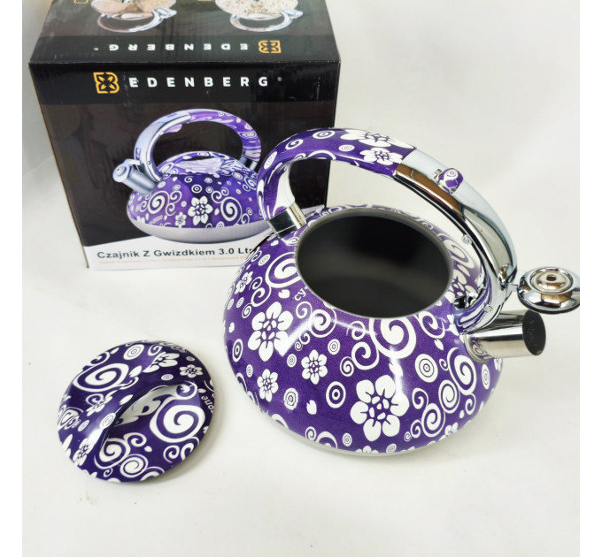 Чайник со свистком Edenberg EB-1959 3л с капсульным дном Purple