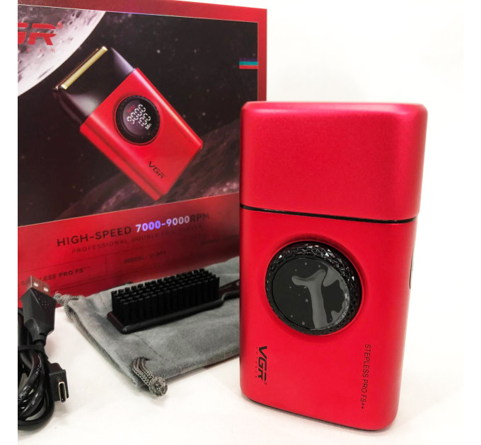 Электробритва VGR V-377 RED шейвер, Электрическая аккумуляторная бритва для бритья, шейвер мужской