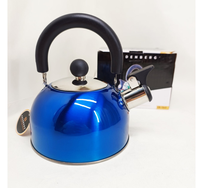 Чайник Edenberg EB-1346 із нержавіючої сталі зі свистком 2.5л Blue