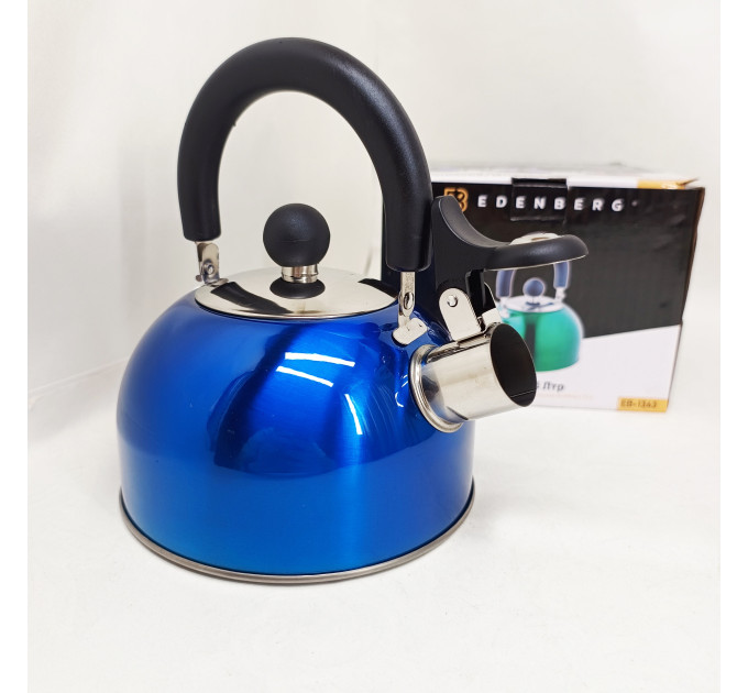 Чайник Edenberg EB-1346 із нержавіючої сталі зі свистком 2.5л Blue