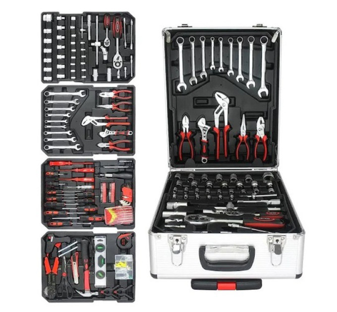 Профессиональный набор инструментов Tools Set KRAFFTEC в чемодане с трещоткой из 408 предметов