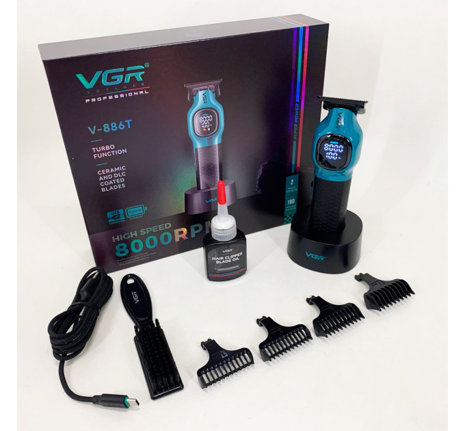 Тример для стрижки волосся VGR V-886T BLUE 8000RPM