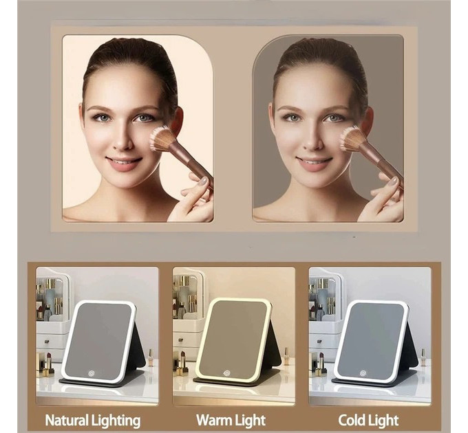 Дзеркало з LED підсвічуванням makeup mirror Black
