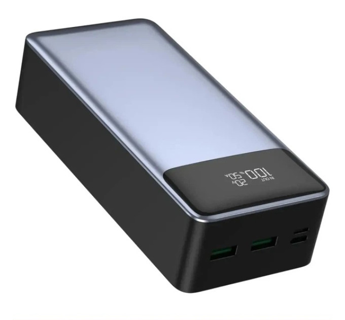 Павербанк KP KPG-307 22.5W 30000 mAh з вбудованими кабелями Type-C та Lightning швидка зарядка