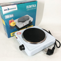 Настольная плита электрическая Sea Breeze SB-060, мощная настольная электроплита White