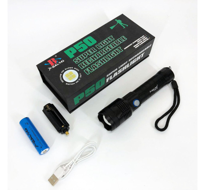 Ліхтарик ручний Bailong X-Balog BL-B99-P50, ліхтар ручний тактичний, водонепроникний ліхтар
