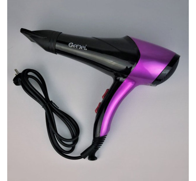 Фен GEMEI GM-1766 2600Вт, жіночий фен для волосся, електрофен для волосся Purple