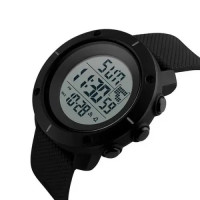 Часы наручные мужские SKMEI 1213BK BLACK BIG SIZE, часы тактические противоударные. Цвет: черный