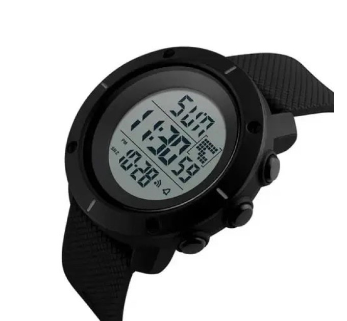 Часы наручные мужские SKMEI 1213BK BLACK BIG SIZE, часы тактические противоударные. Цвет: черный