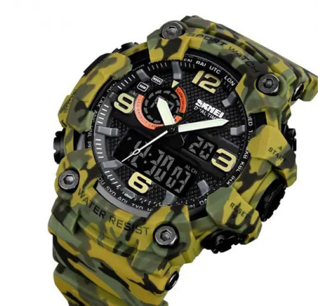 Годинник наручний чоловічий SKMEI 1520CMGN CAMO GREEN, годинник військовий чоловічий, для військовослужбовців. Колір: камуфляж