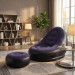 Надувное кресло с пуфом для отдыха AIR SOFA велюровое Purple