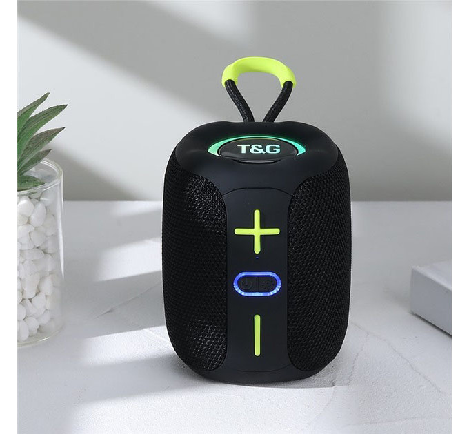 Портативная Bluetooth колонка TG658 8W с RGB подсветкой, Беспроводная колонка мощная. Цвет: черный