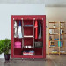 Шкаф тканевый 3 секции складной с каркасом STORAGE WARDROBE 175 х 130 х 45 см Red