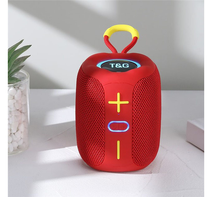 Портативная Bluetooth колонка TG658 8W с RGB подсветкой, колонка для вечеринки. Цвет: красный