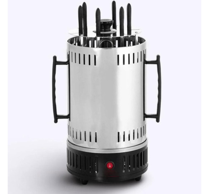 Шашличниця електрична Domotec MS-7781 на 6 шампурів 1000Вт вертикальна з нержавіючої сталі