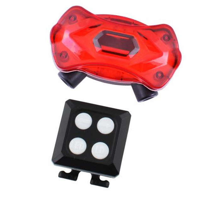 Велофонарь KXK-03 STOP (красно+синий), сирена, 2 LASER, с указанием поворотов, LED фонарь с USB