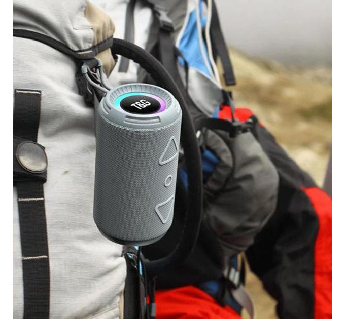 Bluetooth колонка портативная TG656 FM-радио, Громкая блютуз колонка, Колонка для вечеринки. Цвет: серый