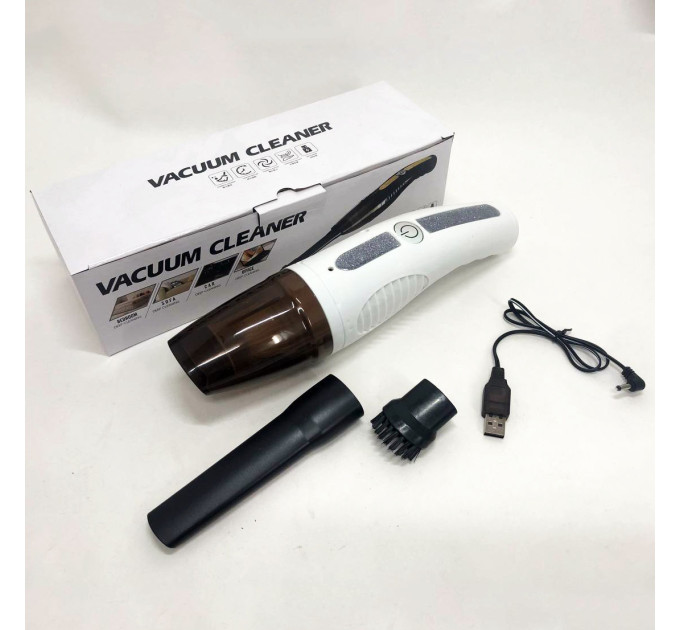Пылесос автомобильный Car Vacuum Cleaner HY05 на АККУМУЛЯТОРЕ. Цвет: белый