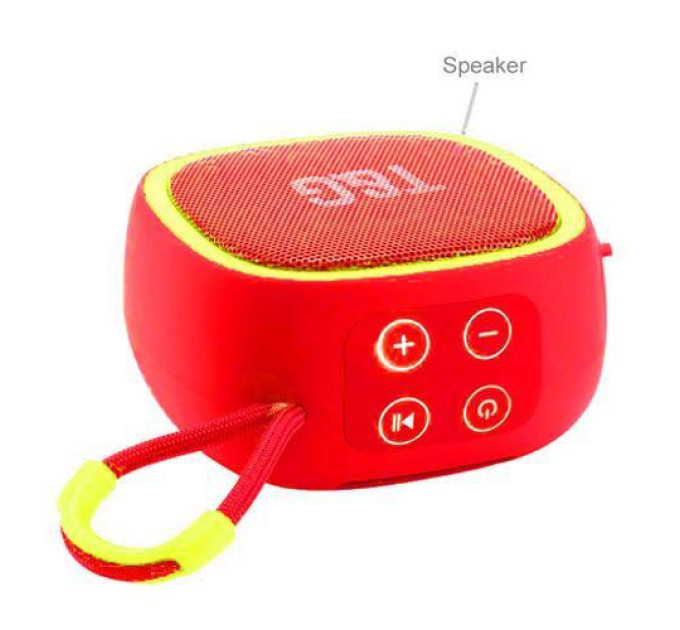Портативная Bluetooth-колонка TG659 с ремешком, Громкая блютуз колонка для вечеринки. Цвет: красный