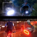 Велофонарь аккумуляторный передний и задний ZH-078-2LED фонарь + STOP-14SMD, Стоп-сигнал на заднюю раму