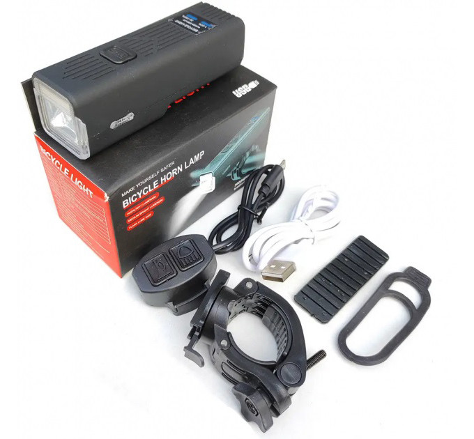 Велофара с сигналом Waterproof MT-007-T6 450Lum 18650 с выносной кнопкой, Долговечный велосипедный фонарь