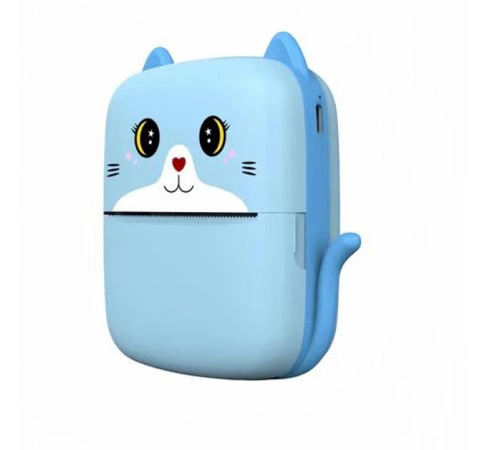 Портативный детский термопринтер с Bluetooth A8 Cat мини принтер для телефона Blue