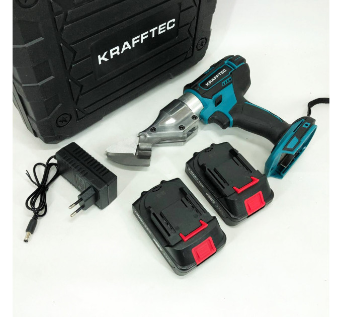 Аккумуляторные ножницы по металлу в кейсе Krafftec DJS130R, 2 акб 36V/5AP