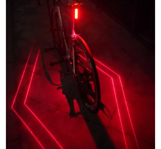 Велосипедный фонарь аккумуляторный LEADBIKE LD80-6LED с лазерной разметкой велофонарь, Фонарь стоп
