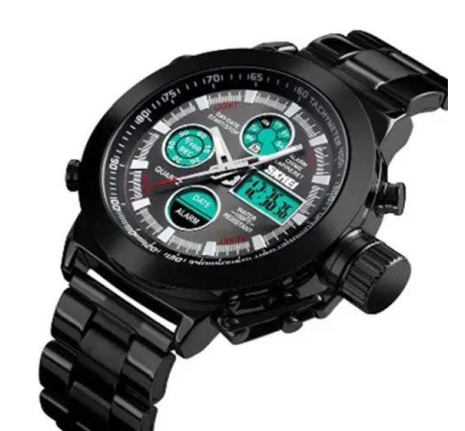 Часы наручные мужские SKMEI 1515BK BLACK, часы наручные электронные тактические. Цвет: черный