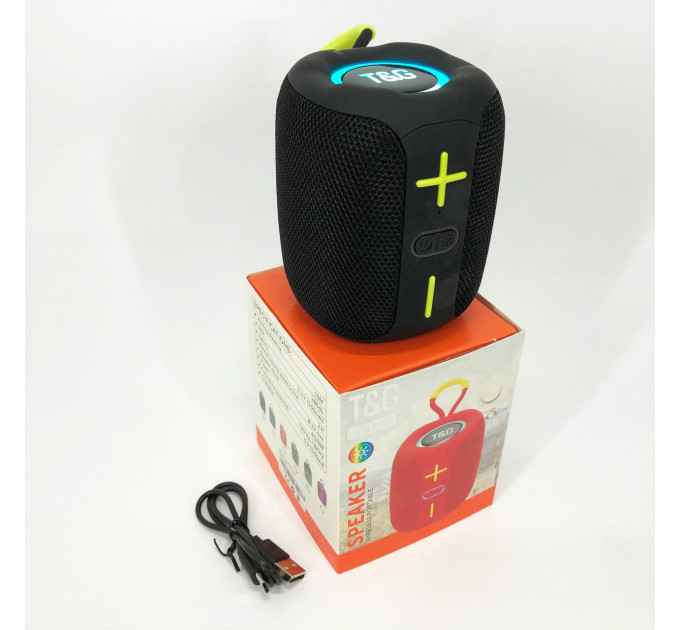 Портативная Bluetooth колонка TG658 8W с RGB подсветкой, Беспроводная колонка мощная. Цвет: черный