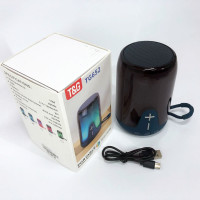 Аккумуляторная переносная колонка TG652 5W с RGB подсветкой и ремешком, блютуз колонка. Цвет: синий
